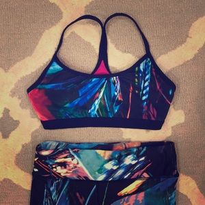 Fabletics sports bra and yoga pants set